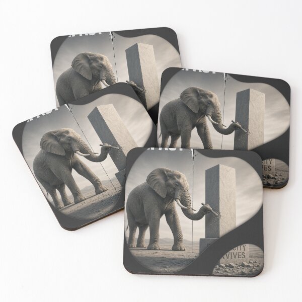 Item preview, Founder Craftsman Simplicity Survives Elephant Industrial Brutalist Wall Art designed and sold by SavannaStrikes.