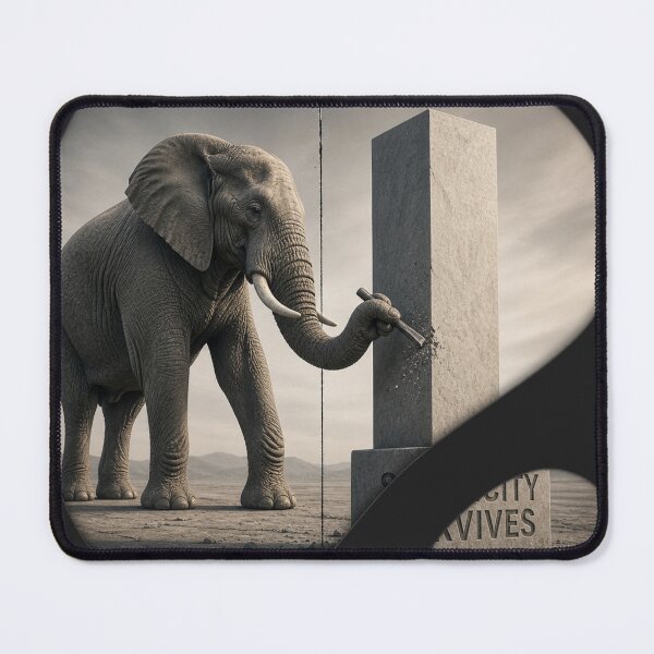 Item preview, Founder Craftsman Simplicity Survives Elephant Industrial Brutalist Wall Art designed and sold by SavannaStrikes.