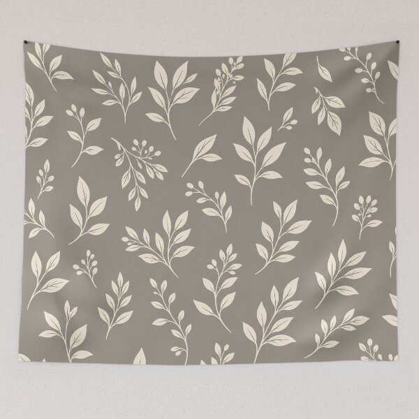Item preview, Neutral Taupe Botanical Pattern Elegant Cream Leaf Design for Modern Decor designed and sold by MyTutina.
