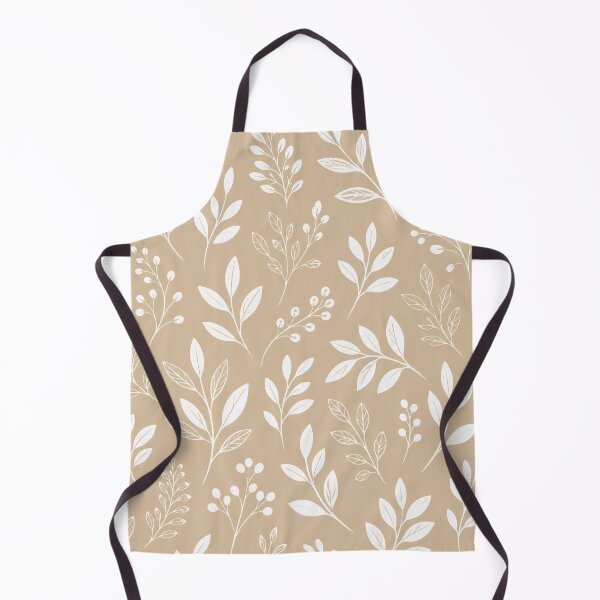 Item preview, Neutral Botanical Pattern – Elegant White Leaf Design on Tan Background designed and sold by MyTutina.