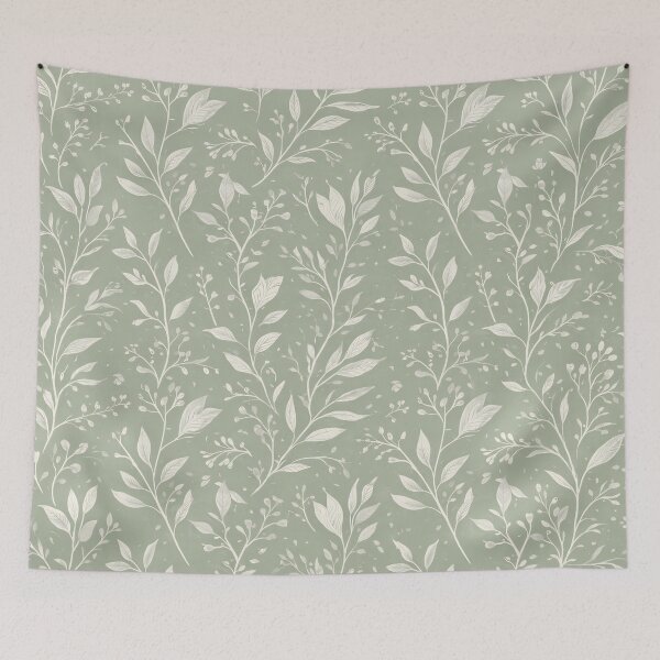 Item preview, Neutral Green Botanical Pattern – Elegant Earth‑Tone Leaf & Vine Design designed and sold by MyTutina.