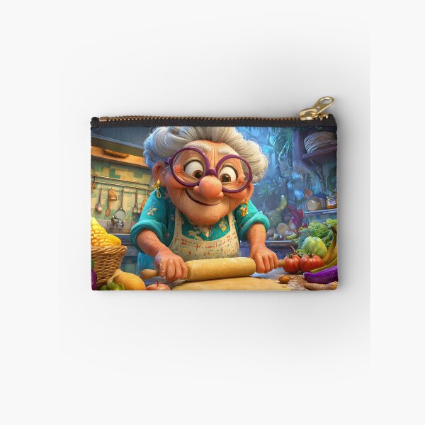 Item preview, Cheerful Grandma Baking in a Colorful Kitchen Scene designed and sold by Artessie.