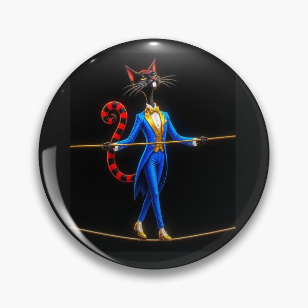 Item preview, Elegant Black Cat Tightrope Walker designed and sold by ZunZunArt.