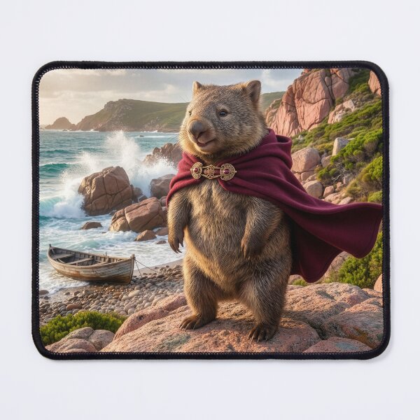 Item preview, Wombat Traveler on Pink Granite Coast designed and sold by Tridentulus.