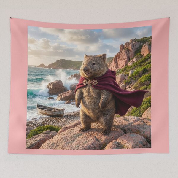 Item preview, Wombat Traveler on Pink Granite Coast designed and sold by Tridentulus.