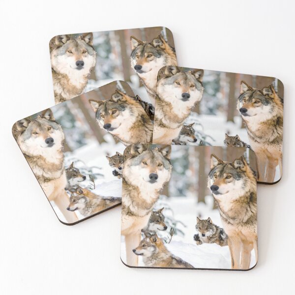Item preview, Wolf family in Siberia snow designed and sold by Creative Visualize.