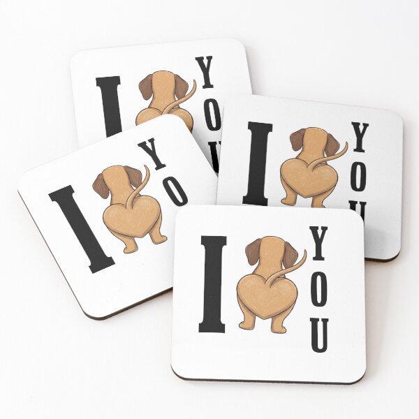 Item preview, I Love You Funny Dachshund Heart designed and sold by HolySausage.