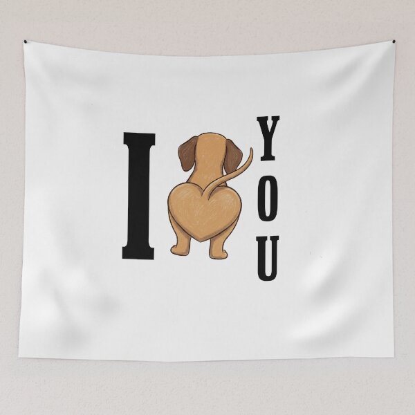 Item preview, I Love You Funny Dachshund Heart designed and sold by HolySausage.