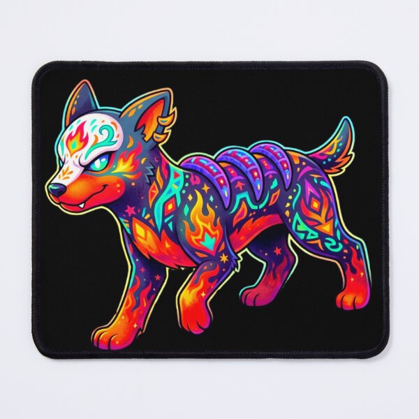 Item preview, Psychedelic Neon Tribal Wolf Art designed and sold by ExploreAura Studio.