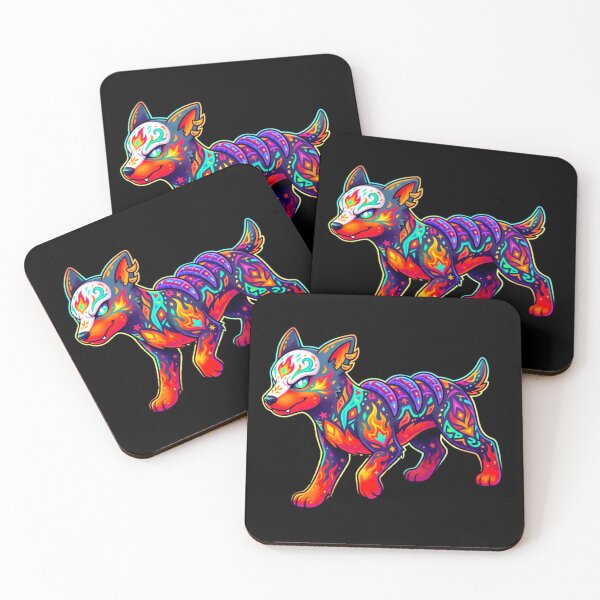 Item preview, Psychedelic Neon Tribal Wolf Art designed and sold by ExploreAura Studio.