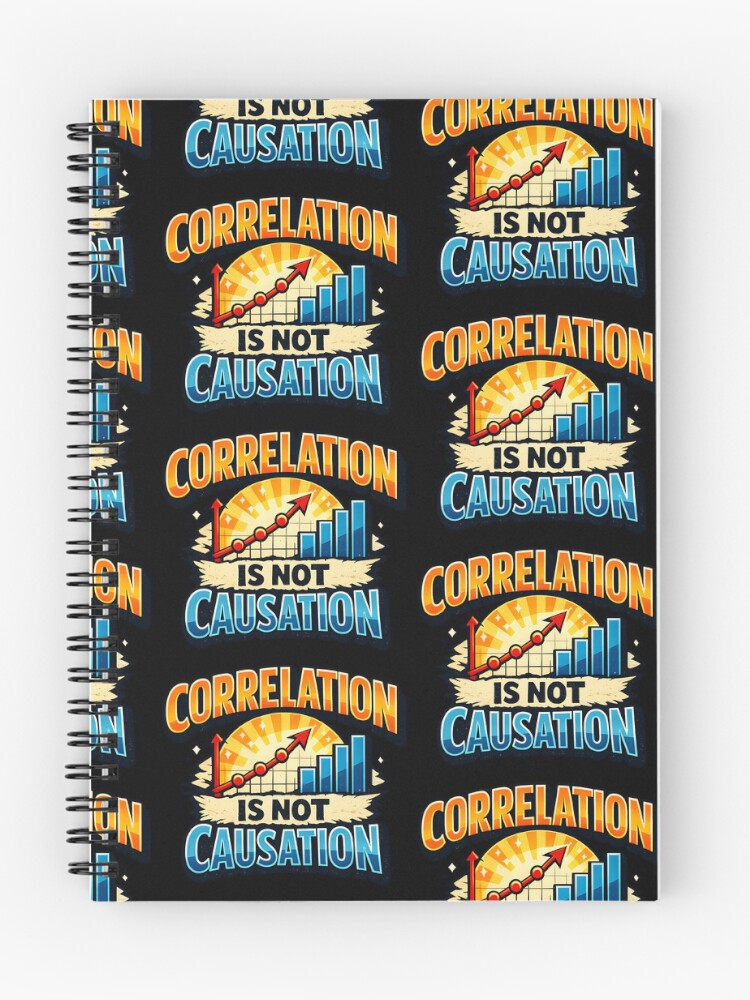 Thumbnail 1 of 3, Journal, Correlation Is Not Causation Data Science Statistics Humor Design designed and sold by TeeTimeTreasure.
