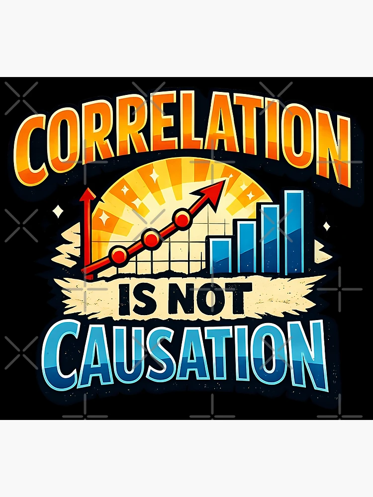 Thumbnail 3 of 3, Poster, Correlation Is Not Causation Data Science Statistics Humor Design designed and sold by TeeTimeTreasure.