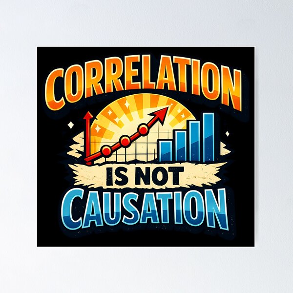 Item preview, Correlation Is Not Causation Data Science Statistics Humor Design designed and sold by TeeTimeTreasure.