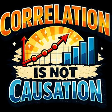 Artwork thumbnail, Correlation Is Not Causation Data Science Statistics Humor Design by TeeTimeTreasure