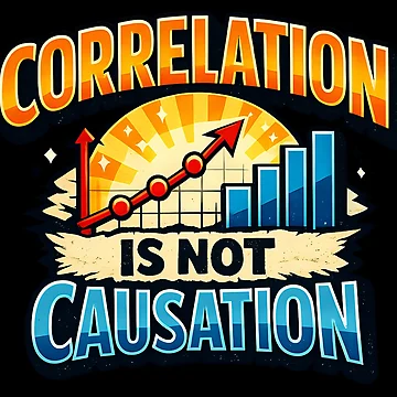 Artwork thumbnail, Correlation Is Not Causation Data Science Statistics Humor Design by TeeTimeTreasure