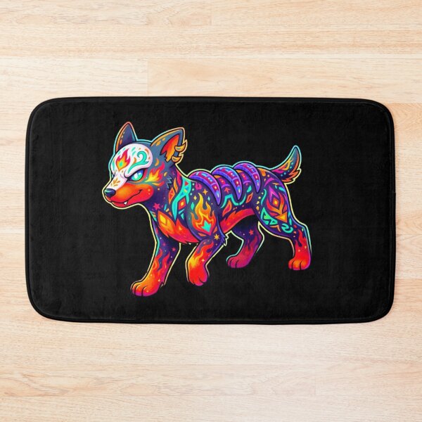 Item preview, Psychedelic Neon Tribal Wolf Art designed and sold by ExploreAura Studio.
