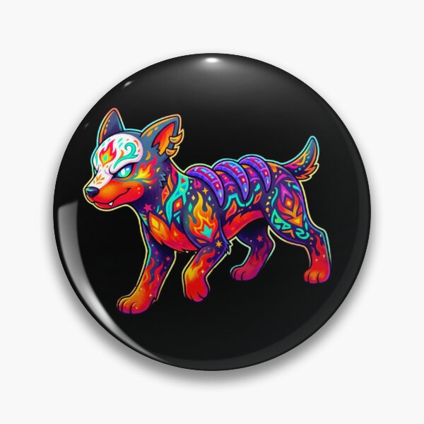 Item preview, Psychedelic Neon Tribal Wolf Art designed and sold by ExploreAura Studio.