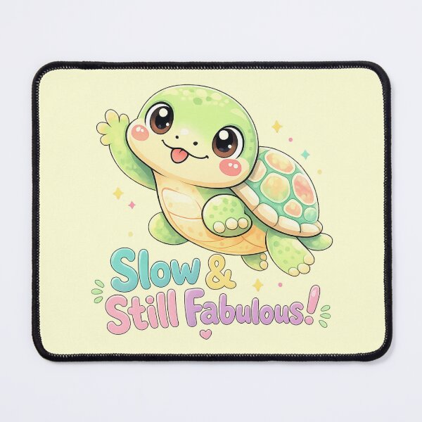 Item preview, Pastel Cute Turtle “Slow & Still Fabulous” Kawaii Animal Sticker designed and sold by Nusha Creations.