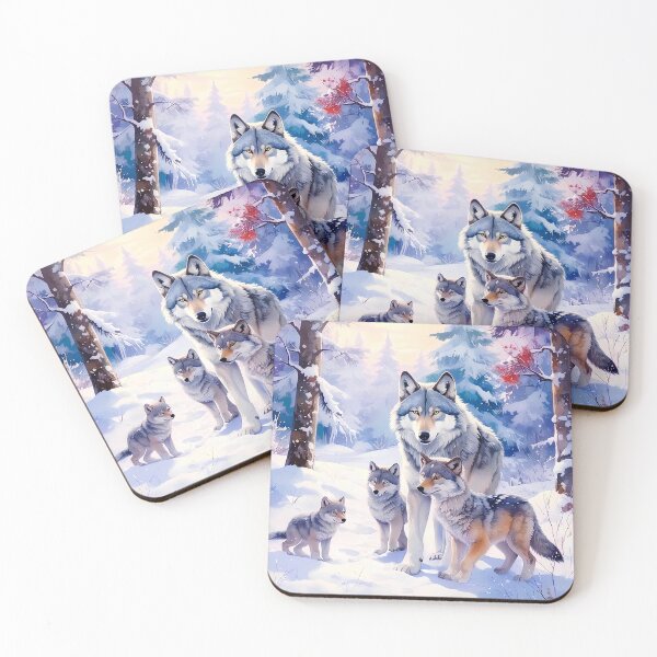 Item preview, Wolf with cubs in Siberian snow designed and sold by Creative Visualize.