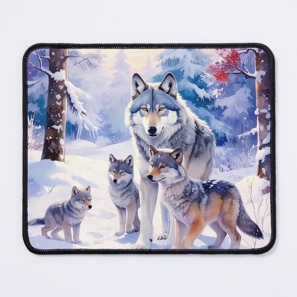 Item preview, Wolf with cubs in Siberian snow designed and sold by Creative Visualize.