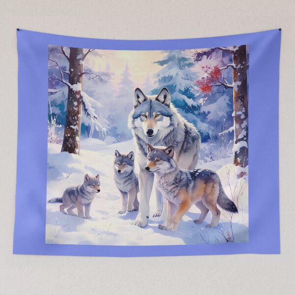 Item preview, Wolf with cubs in Siberian snow designed and sold by Creative Visualize.