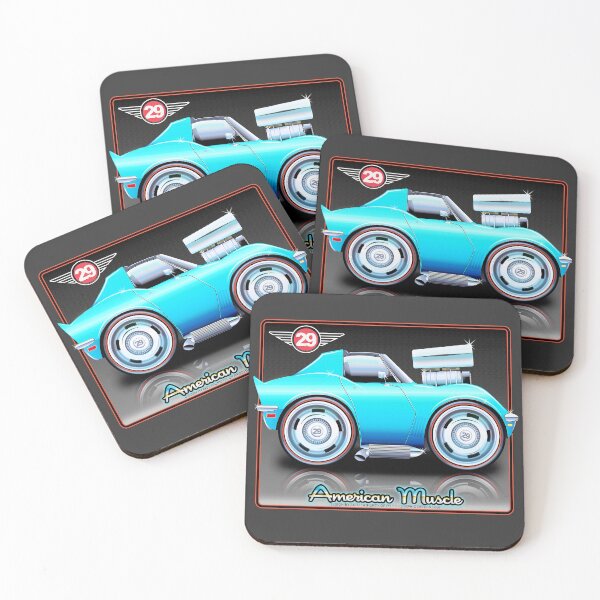 Item preview, Cartoon American Vette Style Muscle Car designed and sold by Pro29Graphics.