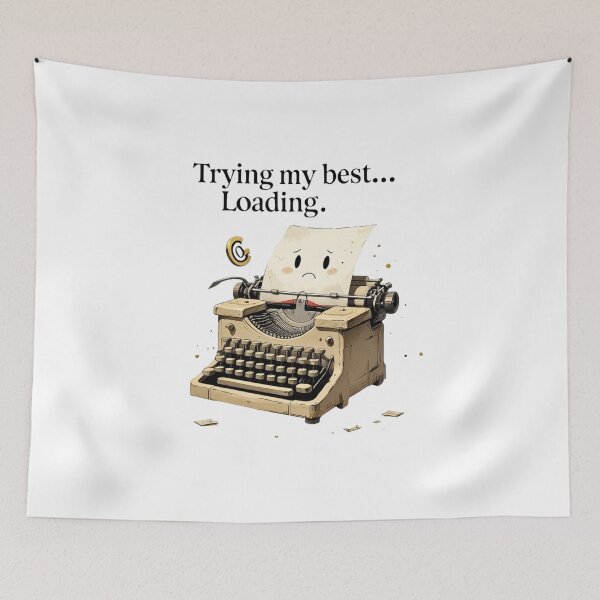 Item preview, Trying My Best Loading Funny Typewriter Office Humor designed and sold by AQUILAKREO.