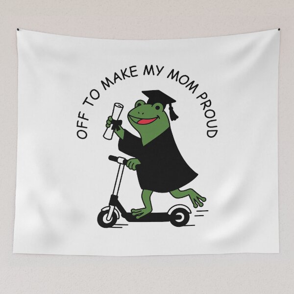 Item preview, Off To Make My Mom Proud - Funny Frog Grad Graduate Gift for Son Daughter designed and sold by gunaone-design.