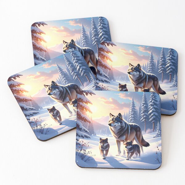 Item preview, Wolf family in sunset designed and sold by Creative Visualize.