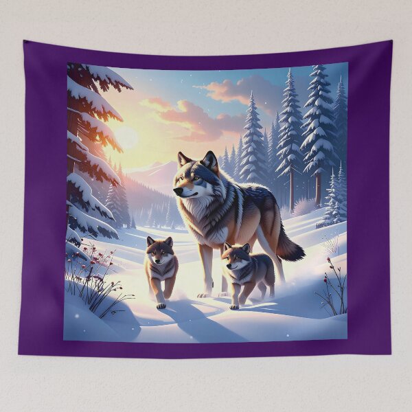 Item preview, Wolf family in sunset designed and sold by Creative Visualize.
