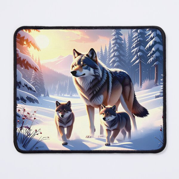 Item preview, Wolf family in sunset designed and sold by Creative Visualize.