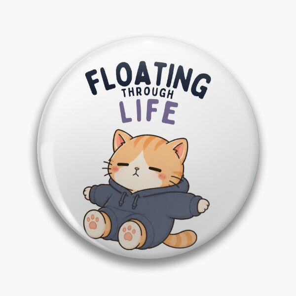 Artikelvorschau, Katze, die durchs Leben schwebt | Niedliche Kawaii-Ästhetik | Design für müde Stimmung entworfen und verkauft von The Mood Index.