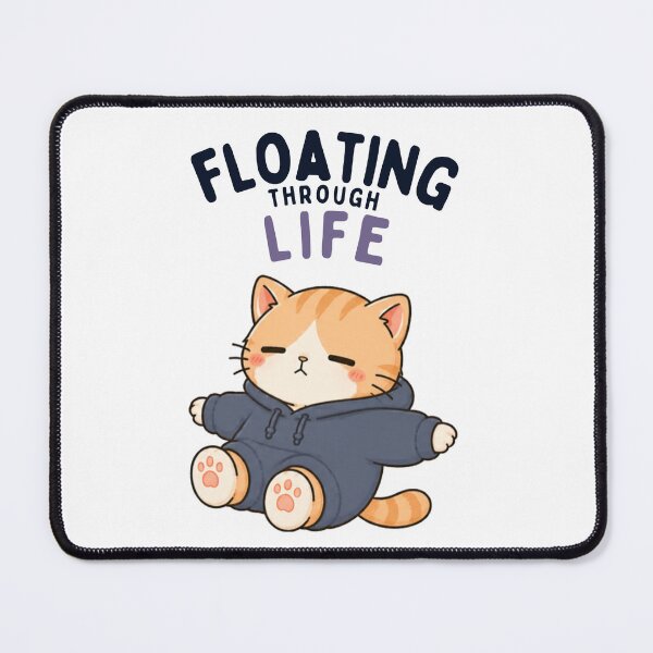 Artikelvorschau, Katze, die durchs Leben schwebt | Niedliche Kawaii-Ästhetik | Design für müde Stimmung entworfen und verkauft von The Mood Index.