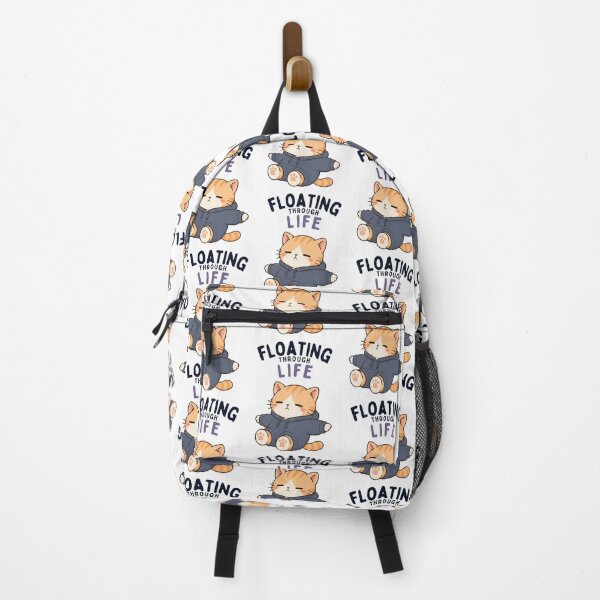 Item preview, Floating Through Life Cat | Cute Kawaii Aesthetic | Tired Mood Design designed and sold by The Mood Index.