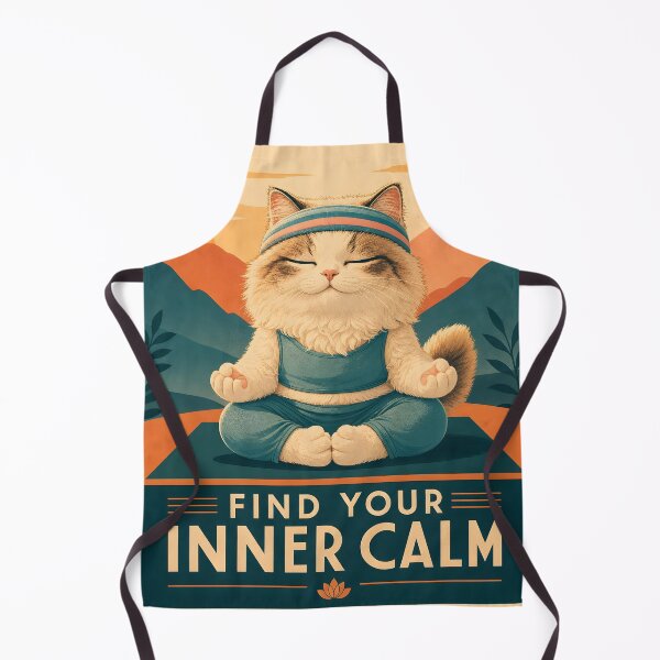 Item preview, Find Your Inner Calm: Retro Sunset Meditation designed and sold by CataosMeow.