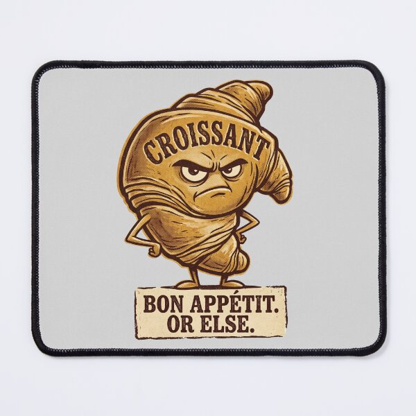 Item preview, Bossy Croissant Retro Tee designed and sold by Ortsas.