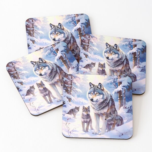 Item preview, Wolf with cubs in snow designed and sold by Creative Visualize.