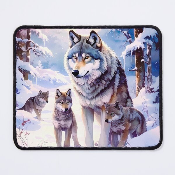 Item preview, Wolf with cubs in snow designed and sold by Creative Visualize.