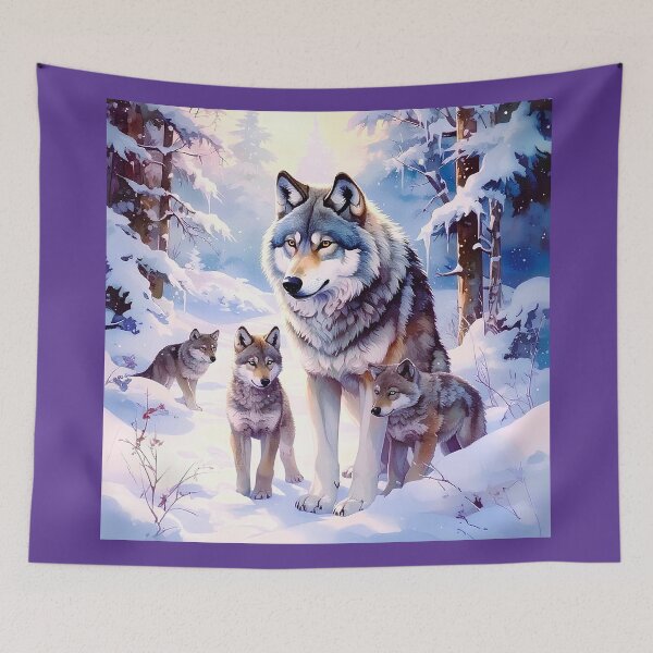 Item preview, Wolf with cubs in snow designed and sold by Creative Visualize.