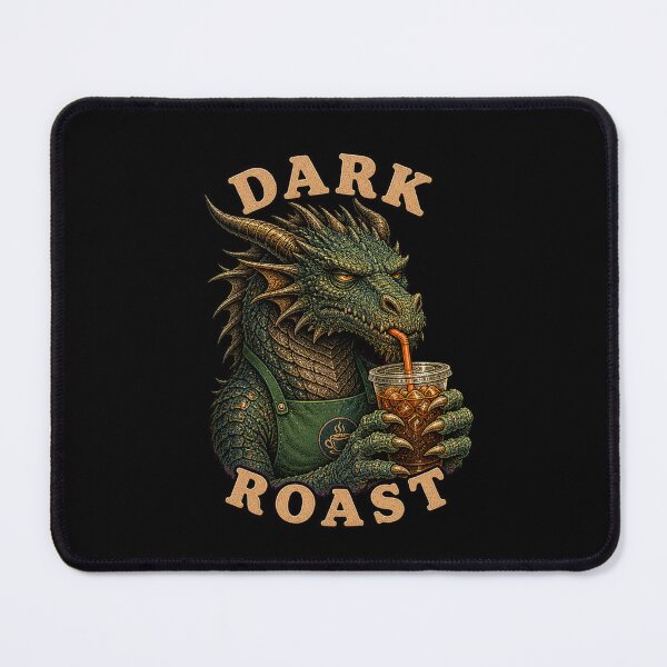 Item preview, Funny Dragon Barista Making Iced Coffee Exhausted Retro Graphic Tee designed and sold by Mythic Ink Studio.
