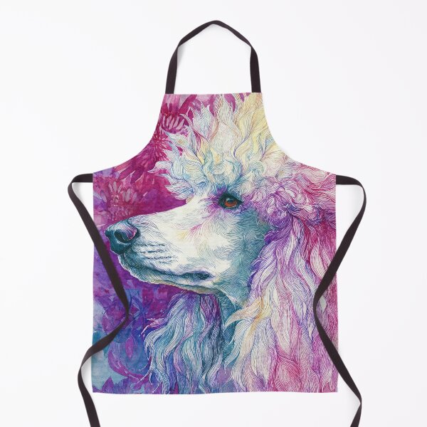 Item preview, Watercolor Poodle Portrait with Floral Pink and Purple Background designed and sold by RyanPhamDesigns.
