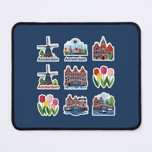 Item preview, Amsterdam Netherlands – Tulips, Canals & Windmills Sticker Collection designed and sold by Yasmine Mohammed.