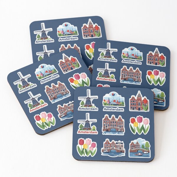 Item preview, Amsterdam Netherlands – Tulips, Canals & Windmills Sticker Collection designed and sold by Yasmine Mohammed.