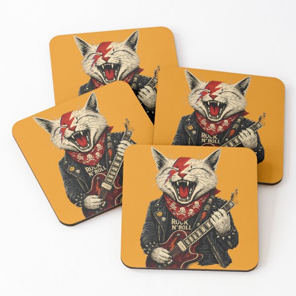 Item preview, Rockstar Cat Guitarist – Punk Rock Meow designed and sold by Rostislav Tarasenko.