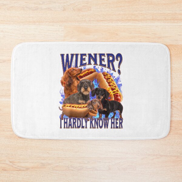 Item preview, Wiener? I Hardly Know Her Funny Dachshund Dog Pun designed and sold by HolySausage.