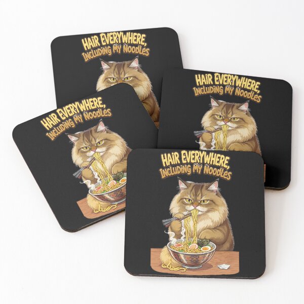 Item preview, Ramen Cat Hair Everywhere Noodle Meme Art designed and sold by Moody Vibes Studio.