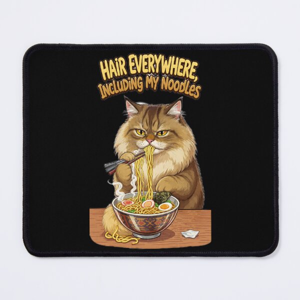 Item preview, Ramen Cat Hair Everywhere Noodle Meme Art designed and sold by Moody Vibes Studio.