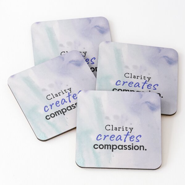 Item preview, clarity creates compassion, human made designed and sold by GiSilver.