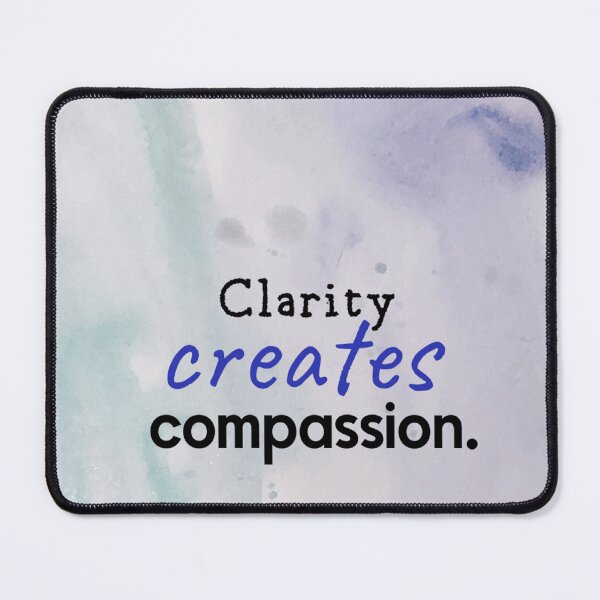 Item preview, clarity creates compassion, human made designed and sold by GiSilver.