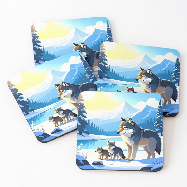 Item preview, Wolf with cubs in Siberian snow designed and sold by Creative Visualize.